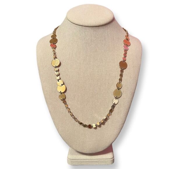 🤯5/$20🤯 Long Gold Discs Necklace - Picture 2 of 3